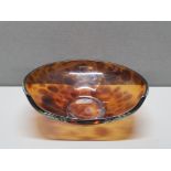 LSA HAND MADE POLISH AMBER HALF CUT CENTRE BOWL