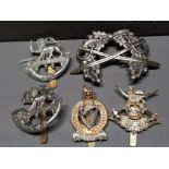 5 REPRO MILITARY UNIFORM BADGES PLUS BUTTON