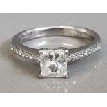 HRD DIAMOND CERTIFIED BEAUTIFUL 18CT WHITE GOLD PRINCESS CUT DIAMOND 1.04CTS VVSI MINT CONDITION 4.