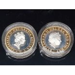 UK ROYAL MINT 1997-1998 UNITED KINGDOM SILVER PROOF 2 POUND TWO COIN SET