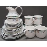 25 PIECES OF ROYAL DOULTON JUNO TEA CHINA INCLUDES 4 CUPS, MILK JUG AND MISC PLATES