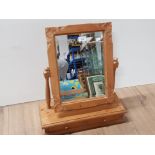 HEAVY PINE CARVED DRESSING TABLE BEVELLED EDGED MIRROR 47CMS X 57CMS