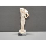 ITALIAN FIGURINE ON MARBLE PLINTH SIGNED A SANTINI