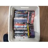 A BOX OF ASSORTED DVDS