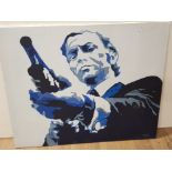 LARGE GET CARTER ORIGINAL OIL ON CANVAS BY C HANSON 100CM BY 80CM