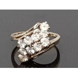 SILVER AND CZ CLUSTER RING
