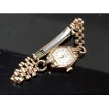 LADIES ROTARY WRISTWATCH WITH ROLLED GOLD BRACELET AND 9CT CASE