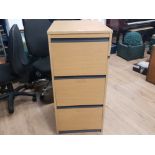 A 3 DRAWER FILING CHEST 49CM BY 105CM BY 64CM