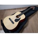 BURSWOOD ACOUSTIC GUITAR WITH CARRY BAG