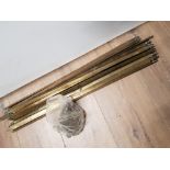 15 BRASS STAIR RODS PLUS ANGLE FIXINGS