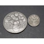 ROYAL MINT FLEUR DE COIN CLUB SILVER MEMBERSHIP MEDAL AND LABEL BADGE 2 PIECE SET HOUSED IN ORIGINAL