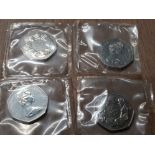 4 1973 BRITISH UNCIRCULATED 50 PENCE PIECES ACCESSION EEC PROOF