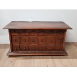 18 DRAWER MAHOGANY APOTHECARY SPICE CHEST 66CM LENGTH X 32.5CM HEIGHT