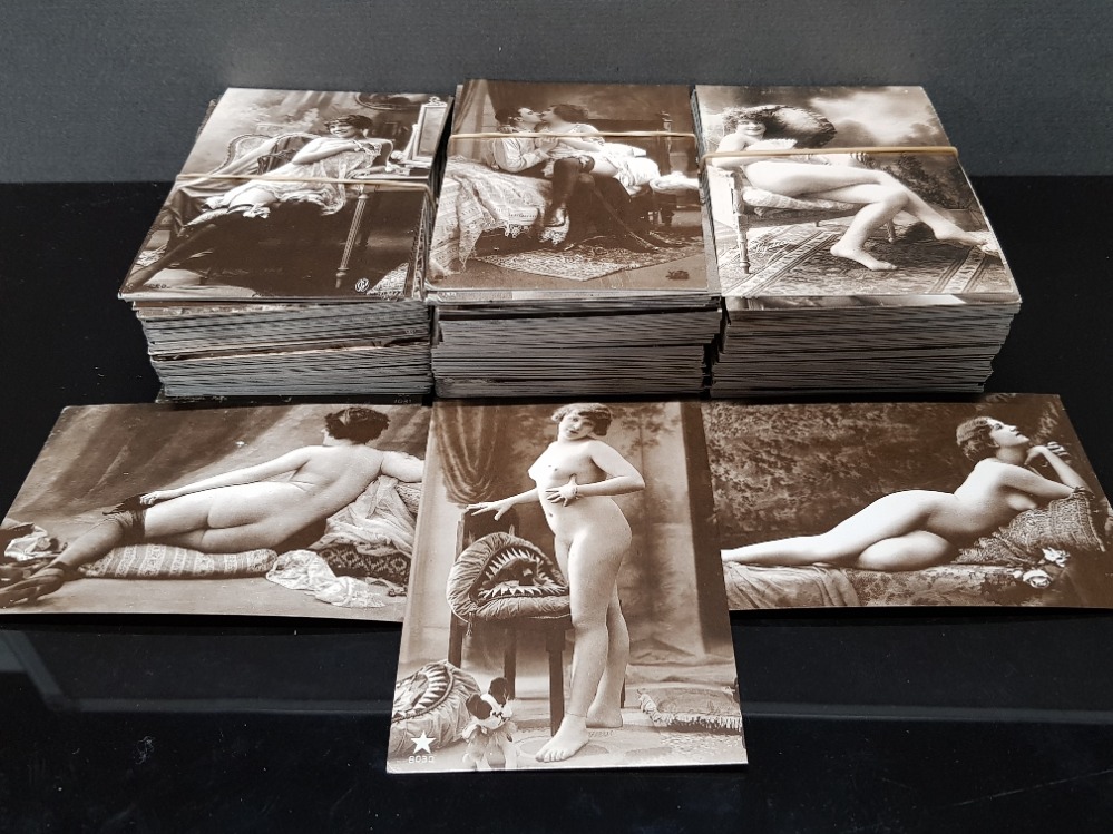 COLLECTION OF 336 DIFFERENT EROTIC POSTCARDS REPRODUCTIONS OF OLD ORIGINALS