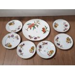 ROYAL WORCESTER EVESHAM SANDWICH SET COMPRISING OF 4 X 6 1/2 INCH PLATES AND 10 1/2 INCH PLATE