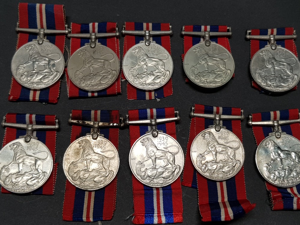 10 WORLD WAR II 1939-45 WAR MEDALS ALL WITH RIBBONS - Image 2 of 2