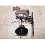 CAST METAL HORSE WALL HANGING BELL