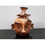 STUDIO POTTERY HEAD SCULPTURE BY MARCUS GOLDBERGER FOLKSTONE POTTERY