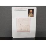 GEORGE II 1683-1760 PART DOCUMENT BEARING FINE EXAMPLE OF HIS SIGNATURE