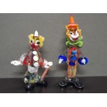 2 MURANO ART GLASS CLOWNS SAS