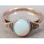 9CT YELLOW GOLD OVAL OPAL RING 2G SIZE O1/2 SLIGHT CHIP TO THE STONE