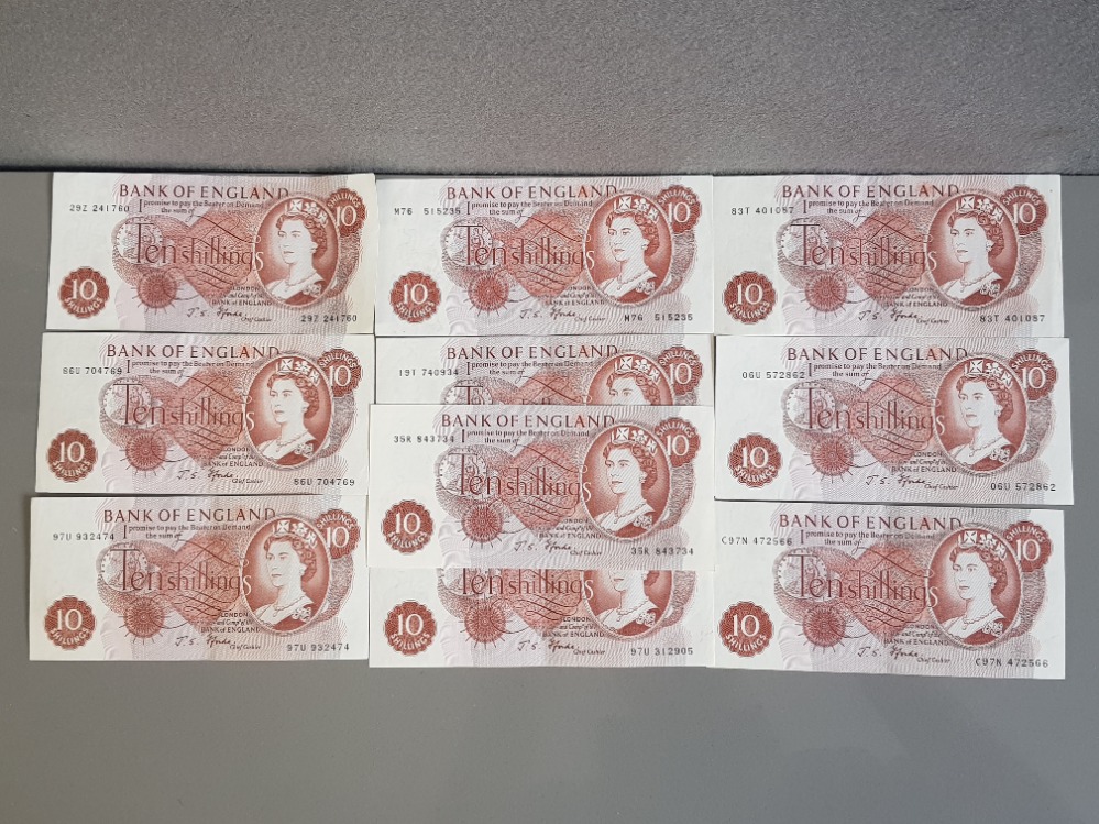 1966-70 TEN SHILLINGS FFORDE BANKNOTES ABOUT EF