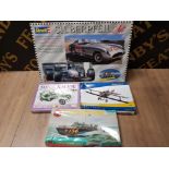 4 BOXED MODEL VEHICLES INCLUDING AIRFIX RAF AIR SEA RESCUE LAUNCH BOAT AND REVELL SILBERPFEIL