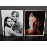 TWO ROGER MOORE SIGNED PHOTOGRAPHS DIFFERENT POSES BOTH 8X10 INCHES