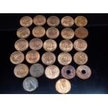 A TOTAL OF 27 COINS TO INCLUDE HALFPENNIES 1937 TO 1959 INCLUSIVE, EXCLUDES 1949 AND 1951 MOSTLY