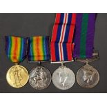 WORLD WAR I AND II GROUP OF 4 MEDALS COMPRISING BRITISH WAR MEDAL AND VICTORY TO 47904 PRIVATE H.