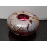 ISLE OF WIGHT RED AZURENE DONUT VASE