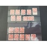 CANADIAN 1899 VICTORIA 2 CENT STAMPS OVERPRINTED ON 3C ROSE CARMINE, 14 MINT EXAMPLES AND 3