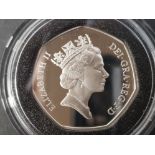 UK 1992 50P E.C. SILVER PROOF COIN IN CASE