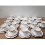 50 PIECES OF ROYAL OSBOURNE FLORAL PATTERNED CHINA INCLUDES CUPS AND SAUCERS ETC