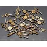 BAG CONTAINING VARIOUS POCKET WATCH KEYS 30 IN TOTAL