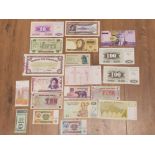20 MISCELLANEOUS BANK NOTES FROM AROUND THE WORLD INCLUDING BRITISH ARMED FORCES AND INDONESIAN
