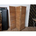 MODERN 3 WAY WICKER FOLDING SCREEN 165CM x 140CM