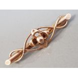 9CT YELLOW GOLD ORNATE BROOCH 2.4G SIZE 42MM