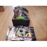 A BOX CONTAINING A LARGE QUANTITY OF NEWCASTLE UNITED MATCH PROGRAMMES INCLUDES 1980S TO 1996 ETC