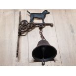 CAST METAL DOG WALL HANGING BELL