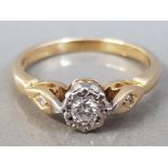 18CT YELLOW GOLD DIAMOND SOLITAIRE RING APX. 15CT 2.5G SIZE J