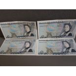 4 BANKNOTES 1988-91 5 POUND GILL EF LIGHT BENDS