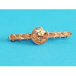 9CT GOLD ORNATE BROOCH 1.8G SIZE 40MM