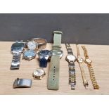 A BOX OF ASSORTED WATCHES AND WATCH FACES INC ADIDAS SEKONDA LADY LANE ETC