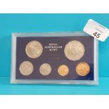 COINS AUSTRALIA 1971 PROOF SET OF 6 COINS IN PLASTIC CASE