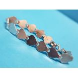 SILVER HEART SHAPE LINK BRACELET 11.8G