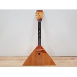 A VINTAGE RUSSIAN BALALAIKA STRINGED MUSICAL INSTRUMENT