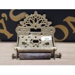 VICTORIAN STYLE FANCY SOLID BRASS TOILET ROLL HOLDER