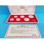 COINS SINGAPORE 1985 SILVER PROOF SET OF 6 COINS IN ORIGINAL CASE WITH CERTIFICATE