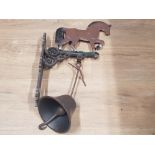 CAST METAL WALL HANGING HORSE BELL